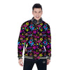 Abstract Graffiti Girlish Spray Paint Print Pattern Baseball Jacket-grizzshop