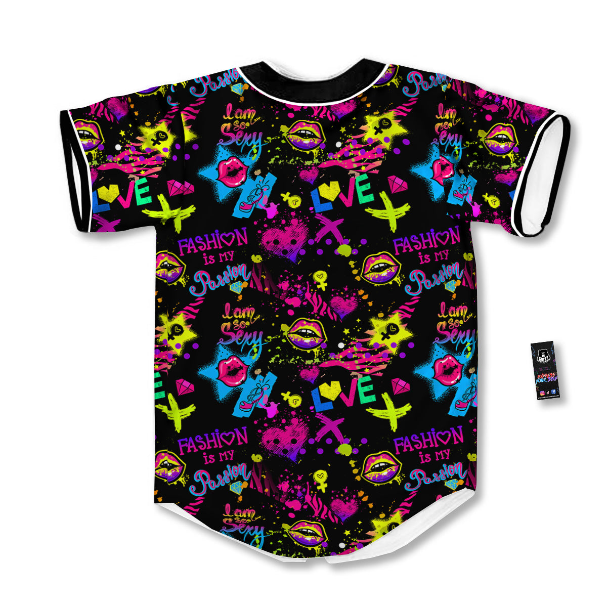 Abstract Graffiti Girlish Spray Paint Print Pattern Baseball Jersey-grizzshop