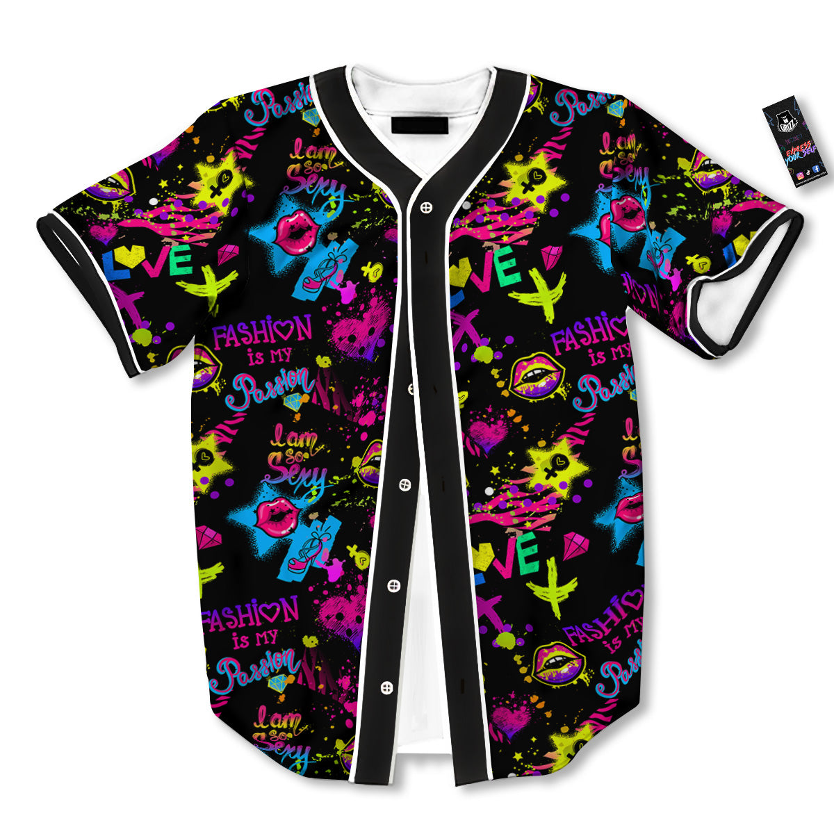 Abstract Graffiti Girlish Spray Paint Print Pattern Baseball Jersey-grizzshop