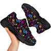 Abstract Graffiti Girlish Spray Paint Print Pattern Black Chunky Shoes-grizzshop