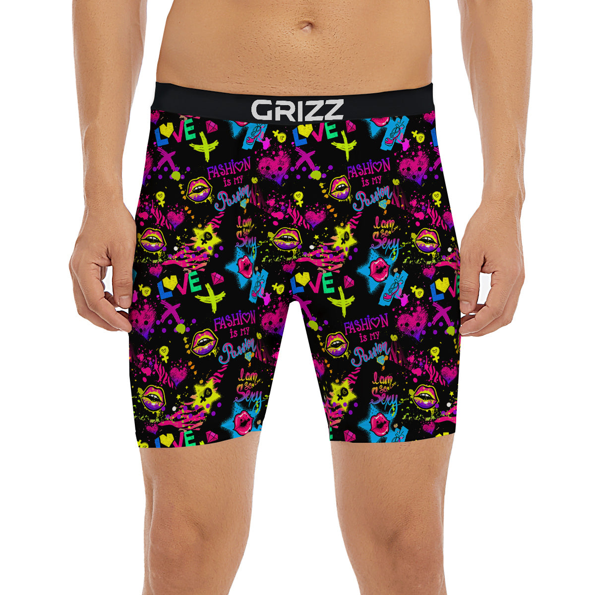 Abstract Graffiti Girlish Spray Paint Print Pattern Boxer Briefs-grizzshop