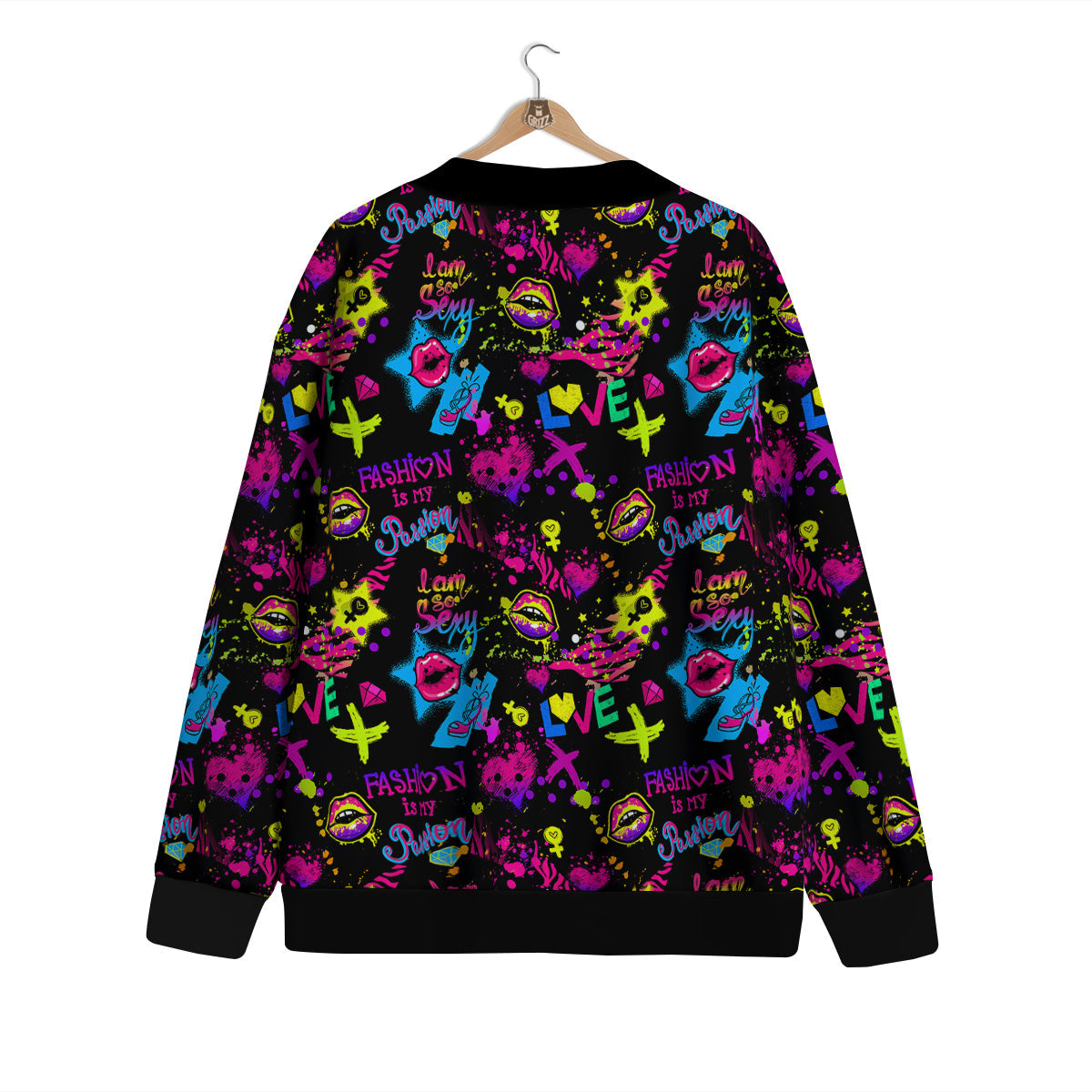 Abstract Graffiti Girlish Spray Paint Print Pattern Cardigan-grizzshop