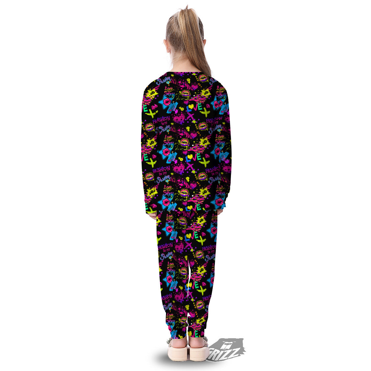 Abstract Graffiti Girlish Spray Paint Print Pattern Kid's Pajamas-grizzshop