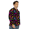 Abstract Graffiti Girlish Spray Paint Print Pattern Men's Dress Shirts-grizzshop