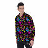 Abstract Graffiti Girlish Spray Paint Print Pattern Men's Long Sleeve Shirts-grizzshop