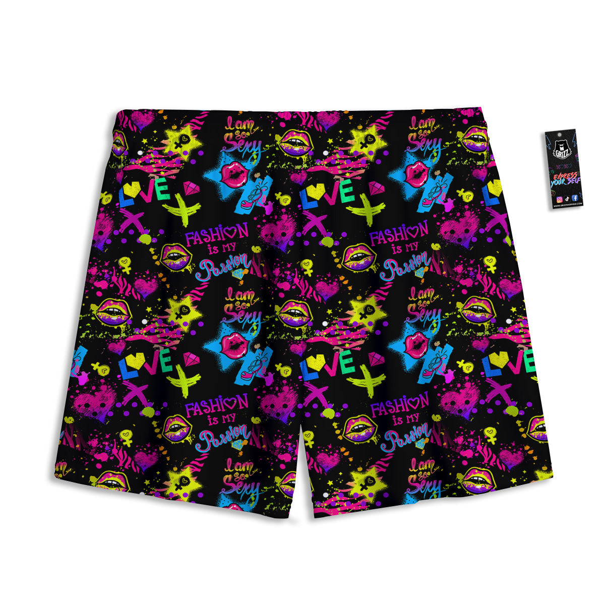 American Flag Eagle Print Mesh Shorts