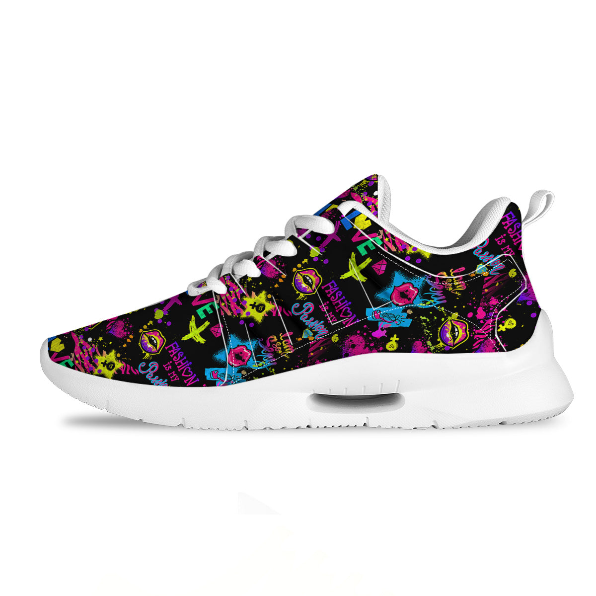 Abstract Graffiti Girlish Spray Paint Print Pattern Tennis Shoes-grizzshop