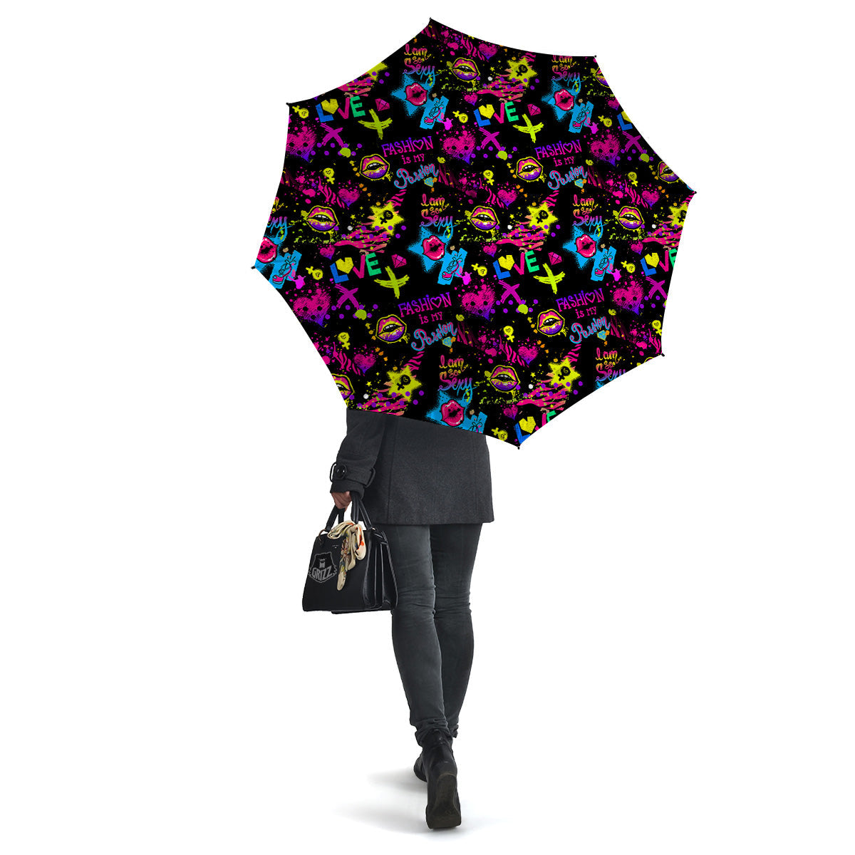 Abstract Graffiti Girlish Spray Paint Print Pattern Umbrella-grizzshop