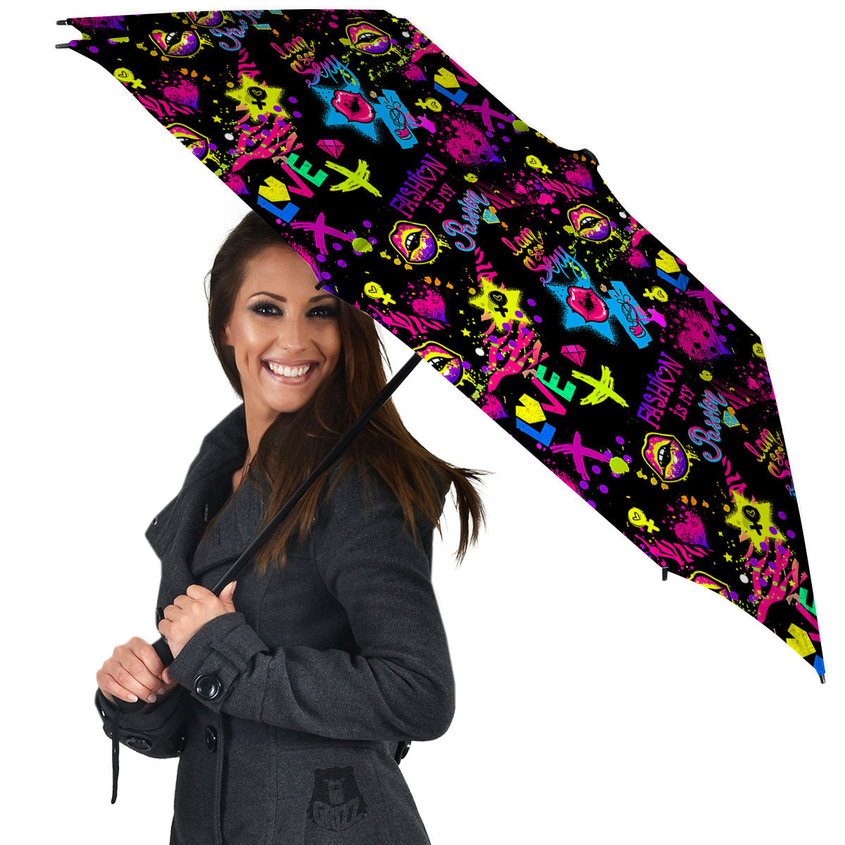 Abstract Graffiti Girlish Spray Paint Print Pattern Umbrella-grizzshop