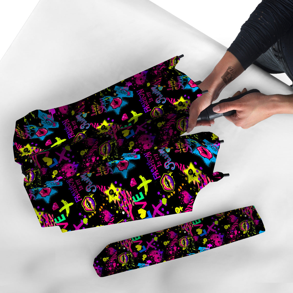 Abstract Graffiti Girlish Spray Paint Print Pattern Umbrella-grizzshop