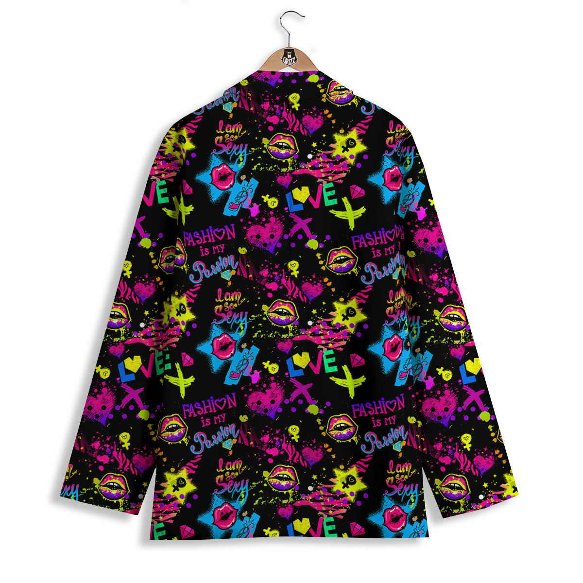 Abstract Graffiti Girlish Spray Paint Print Pattern Women's Blazer-grizzshop