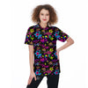 Abstract Graffiti Girlish Spray Paint Print Pattern Women's Golf Shirts-grizzshop