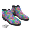 Abstract Graffiti Hand Drawing Neon Retro Print Pattern Ankle Boots-grizzshop