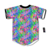 Abstract Graffiti Hand Drawing Neon Retro Print Pattern Baseball Jersey-grizzshop