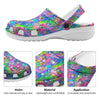 Abstract Graffiti Hand Drawing Neon Retro Print Pattern Clog-grizzshop