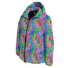 Abstract Graffiti Hand Drawing Neon Retro Print Pattern Down Jacket-grizzshop