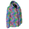 Abstract Graffiti Hand Drawing Neon Retro Print Pattern Down Jacket-grizzshop