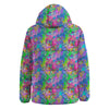 Abstract Graffiti Hand Drawing Neon Retro Print Pattern Down Jacket-grizzshop