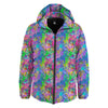 Abstract Graffiti Hand Drawing Neon Retro Print Pattern Down Jacket-grizzshop