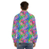 Abstract Graffiti Hand Drawing Neon Retro Print Pattern Men's Dress Shirts-grizzshop