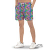 Abstract Graffiti Hand Drawing Neon Retro Print Pattern Men's Gym Shorts-grizzshop