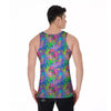 Abstract Graffiti Hand Drawing Neon Retro Print Pattern Men's Tank Top-grizzshop