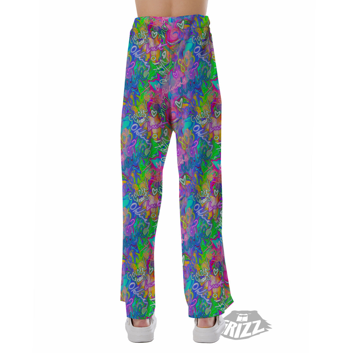 Abstract Graffiti Hand Drawing Neon Retro Print Pattern Pajama Pants-grizzshop