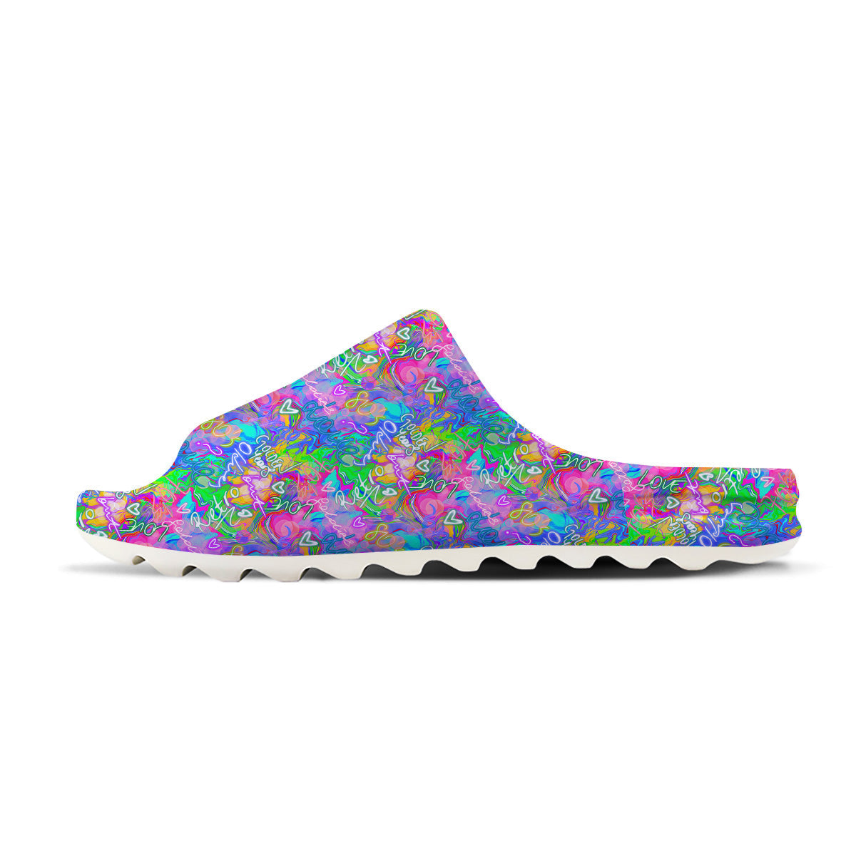 Abstract Graffiti Hand Drawing Neon Retro Print Pattern Sandals-grizzshop