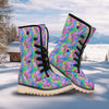 Abstract Graffiti Hand Drawing Neon Retro Print Pattern Snow Boots-grizzshop