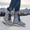 Abstract Graffiti Hand Drawing Neon Retro Print Pattern Snow Boots-grizzshop