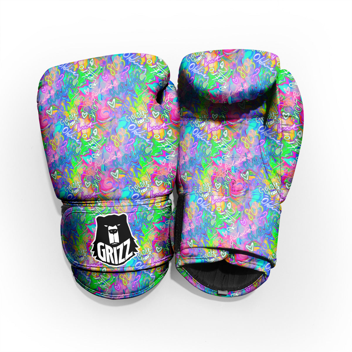 Abstract Graffiti Hand Drawing Neon Retro Print Pattern Pro Boxing Glove