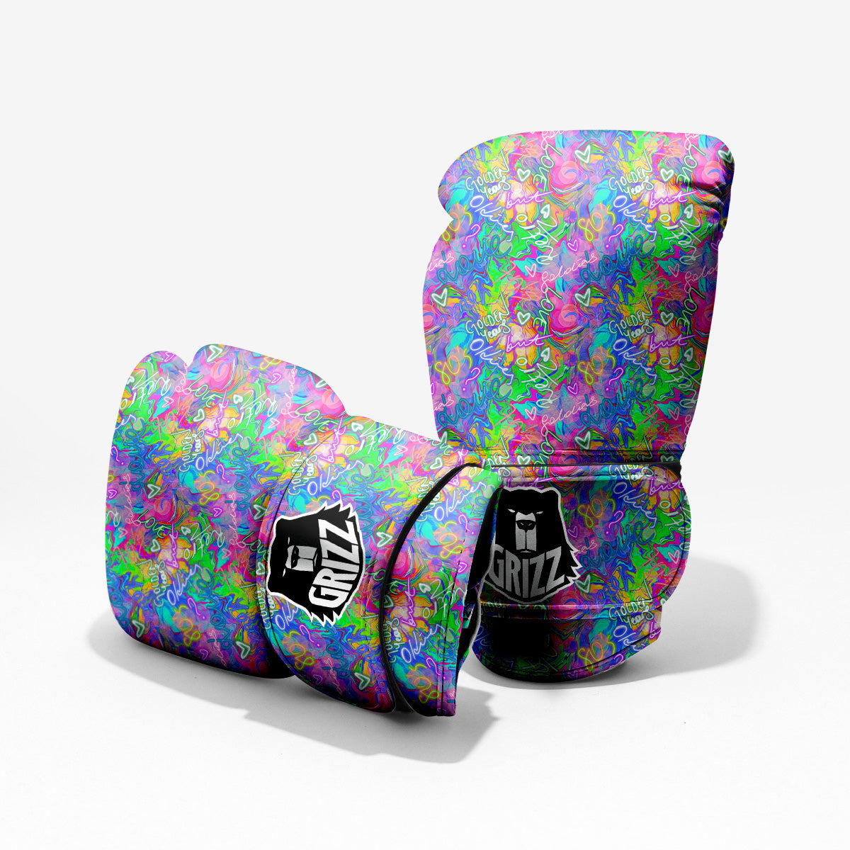 Abstract Graffiti Hand Drawing Neon Retro Print Pattern Pro Boxing Glove