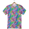 Abstract Graffiti Hand Drawing Neon Retro Print Pattern T-Shirt-grizzshop