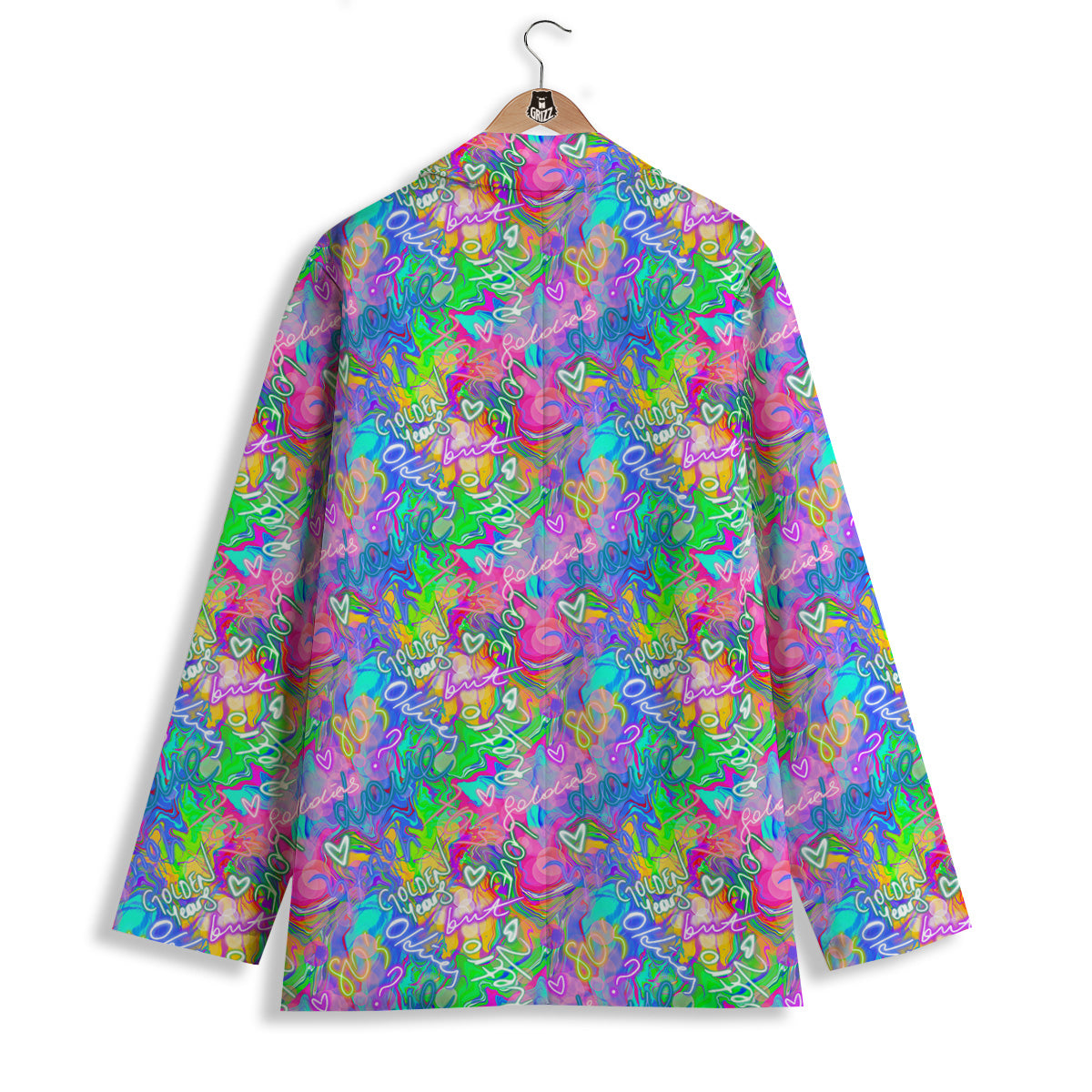 Abstract Graffiti Hand Drawing Neon Retro Print Pattern Women's Blazer-grizzshop