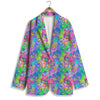 Abstract Graffiti Hand Drawing Neon Retro Print Pattern Women's Blazer-grizzshop