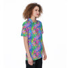 Abstract Graffiti Hand Drawing Neon Retro Print Pattern Women's Golf Shirts-grizzshop