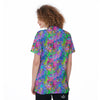 Abstract Graffiti Hand Drawing Neon Retro Print Pattern Women's Golf Shirts-grizzshop