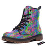 Abstract Graffiti Hand Drawing Neon Retro Print Pattern Work Boots-grizzshop