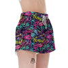 Abstract Graffiti Hiphop Lip Women's Shorts-grizzshop