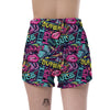 Abstract Graffiti Hiphop Lip Women's Shorts-grizzshop