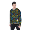 Abstract Graffiti Neon Monsters Print Pattern Baseball Jacket-grizzshop