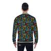 Abstract Graffiti Neon Monsters Print Pattern Baseball Jacket-grizzshop