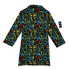 Abstract Graffiti Neon Monsters Print Pattern Bathrobe-grizzshop