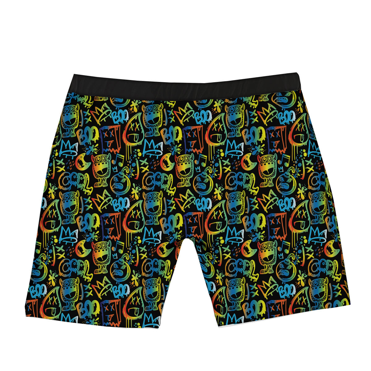 Abstract Graffiti Neon Monsters Print Pattern Boxer Briefs-grizzshop