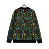 Abstract Graffiti Neon Monsters Print Pattern Cardigan-grizzshop