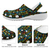 Abstract Graffiti Neon Monsters Print Pattern Clog-grizzshop