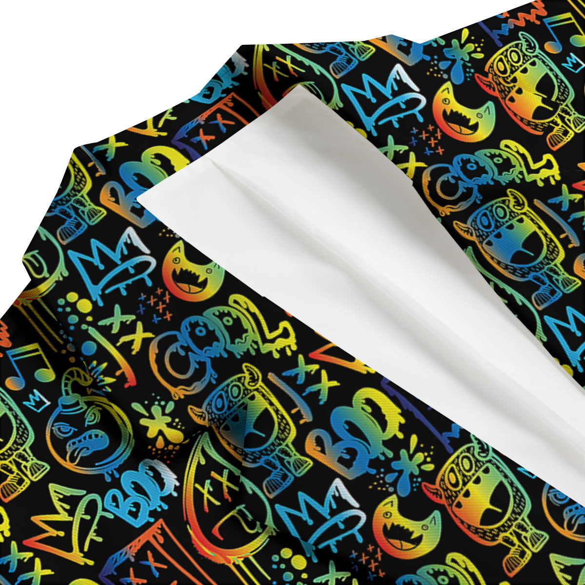 Abstract Graffiti Neon Monsters Print Pattern Men's Blazer-grizzshop