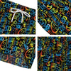 Abstract Graffiti Neon Monsters Print Pattern Men's Running Shorts-grizzshop