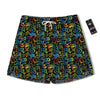 Abstract Graffiti Neon Monsters Print Pattern Men's Running Shorts-grizzshop