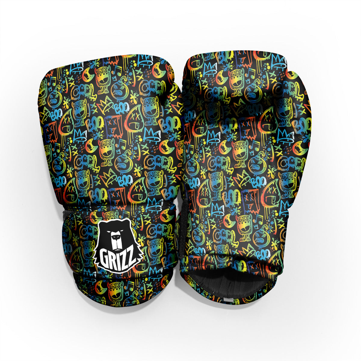 Abstract Graffiti Neon Monsters Print Pattern Pro Boxing Glove